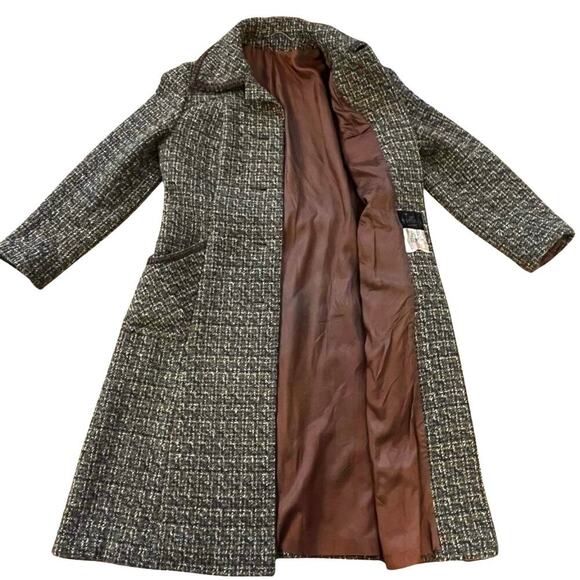 Vintage 1970s Fortown London Tweed Coat sz Small old money mod retro preppy boho - Picture 9 of 15